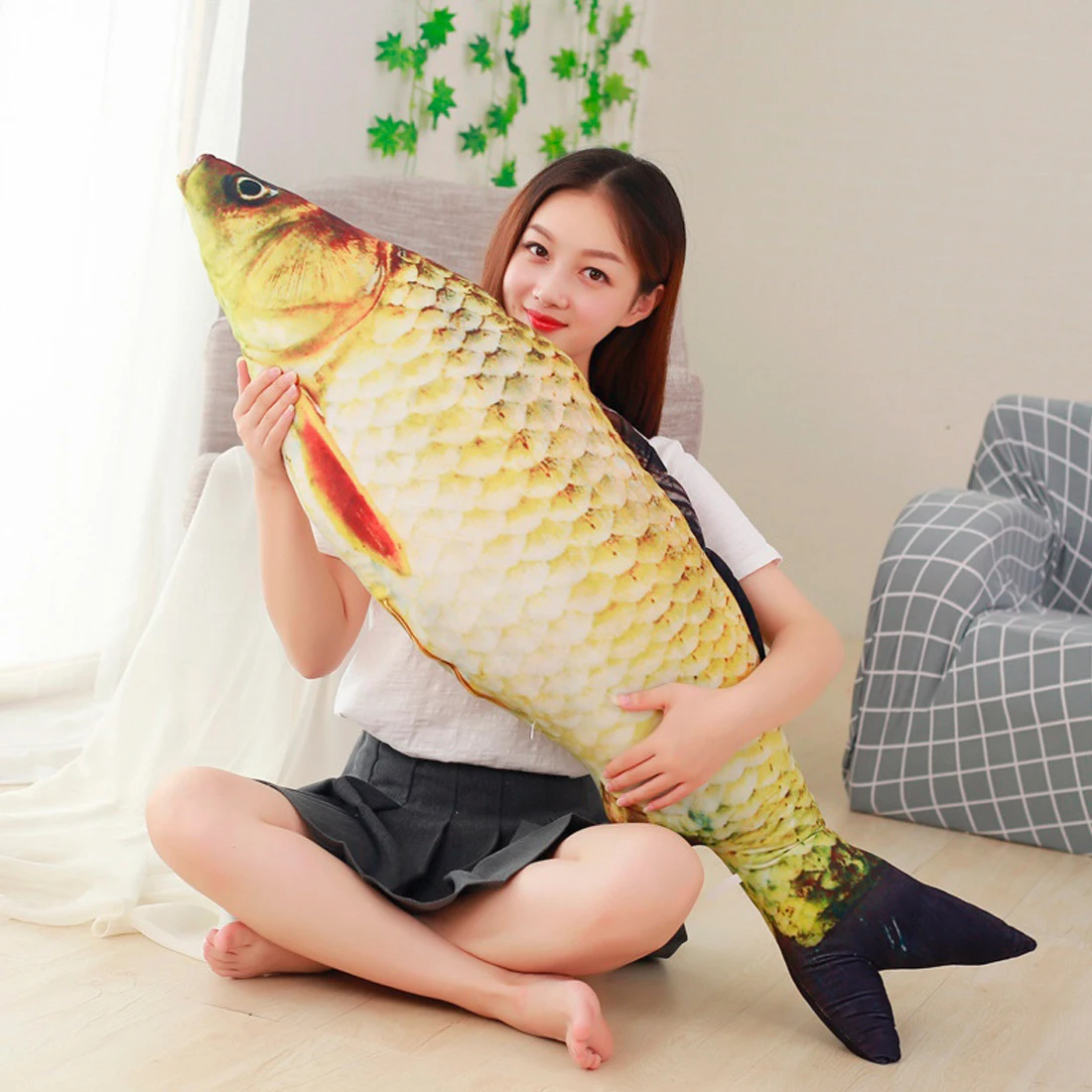 

Creative 3D Carp Fish Shape Cat Toy Cute Simulation Fish Plush Playing Toy For Pet Gifts Catnip Fish Stuffed Pillow Doll