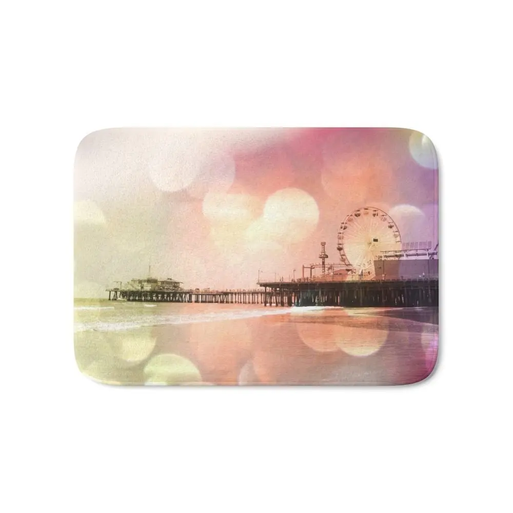 Sparkling Pink Santa Monica Pier Bath Mat Carpets Floor Mats Room