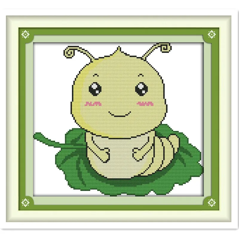 

Silkworms (4) Embroidery Cross Sets Chinese Counted Cross Stitch Patterns Kits 14CT pattern Home Decor Cartoon Cross-stitch