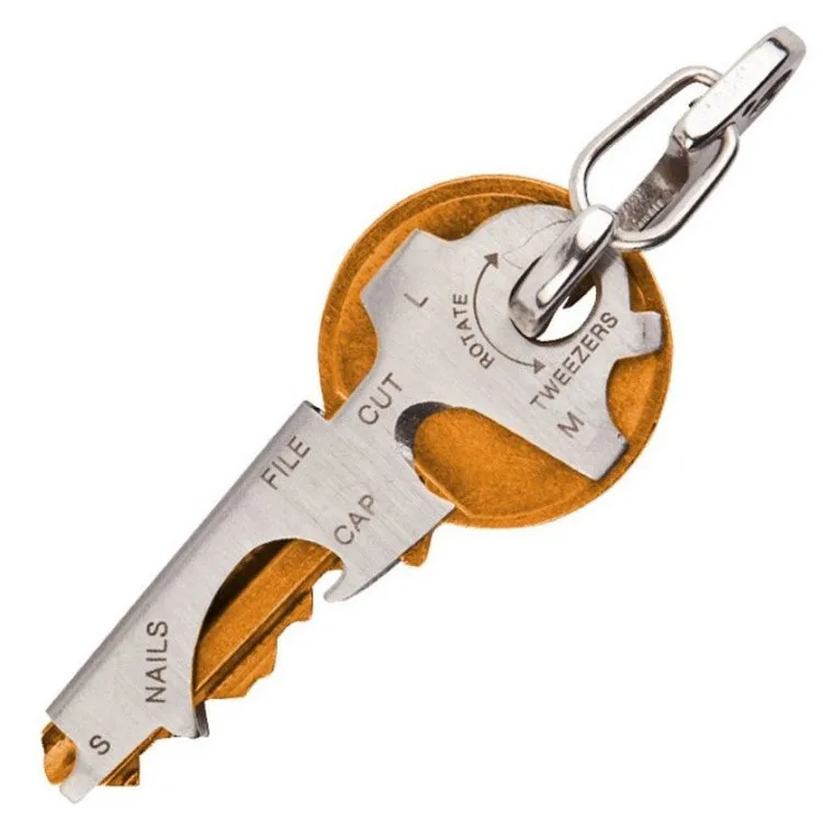 

8 in 1 Stainless Steel Multi-function EDC Camping Keychain Outdoor Survival Gear Multi Function Tool Bottle Opener Screwdriver