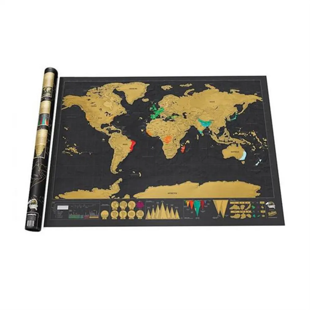 

Erase World Map Scratch off World Map Personalized Travel Scratch for Map Room Home Decoration Wall Stickers