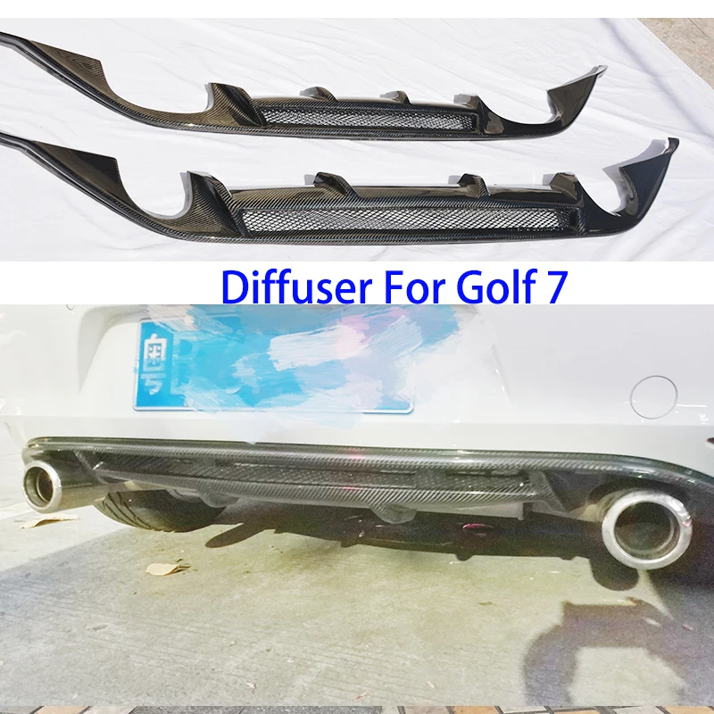 Задний бампер из углеродного волокна для Volkswagen VW Golf7 VII MK7 GTI Hatchack 2013 2017 двойная