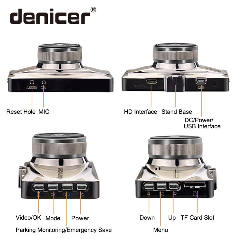 Denicer Автомобильный видеорегистратор Novatek 96655 камера Full HD 1080P 170 градусов