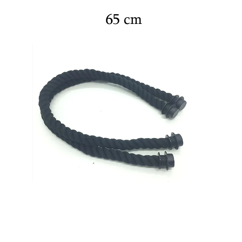 65cm black 45 см/50 см/65 см/75 см хлопок и пеньковая веревка сумки ручки для obag сумки аксессуары ручки использование - Цвет: 65cm black