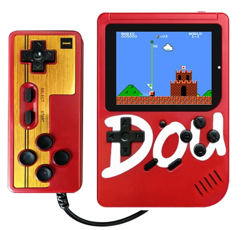 

New retro mini nostalgic children's game console 3.0 inch Retro handheld dual 300 in one + game controller