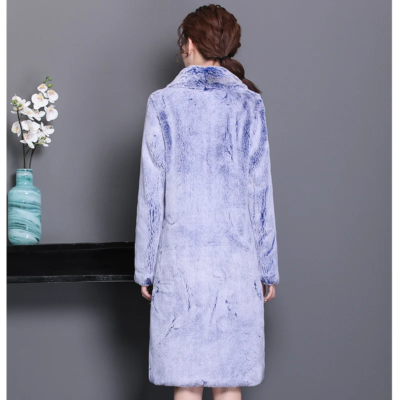 Nerazzurri, зимнее пальто из искусственного меха, Женская Роскошная пушистая Меховая куртка, плотная теплая длинная куртка размера плюс, искусственный мех кролика Рекс, верхняя одежда, 5xl, 6xl