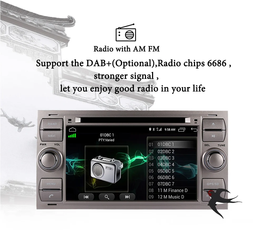 Perfect 2 din Android 9.0 Octa Core Car DVD Player GPS Navi for FORD FOCUS/MONDEO/C-MAX with Audio Radio Stereo Head Unit Auto Sat Navi 9