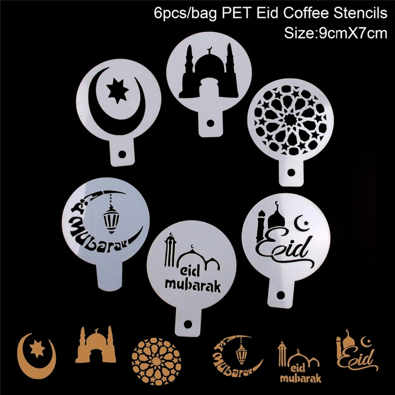 FENGRISE-Star-Moon-EID-Coffee-Stencils-Mosque-Cookie-EID-Mubarak-Ramadan-Cake-Decoration-Tools-Mubarak-Muslim