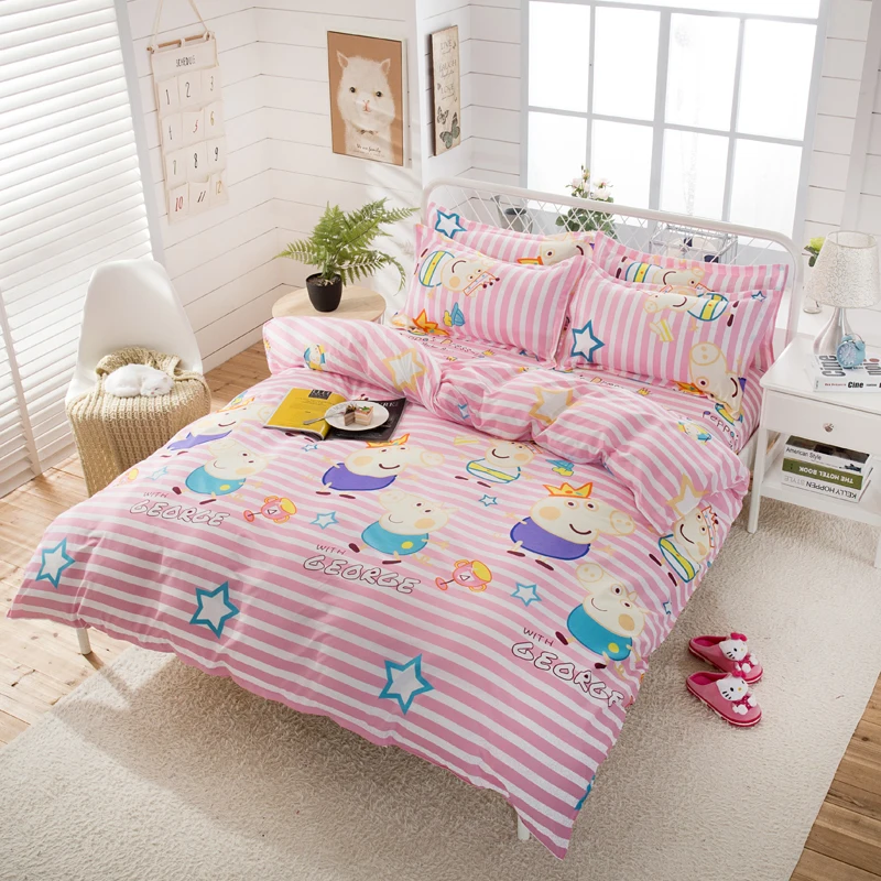 Solstice домашний текстиль милый кролик розовый постельное белье для детей подростков Комплект постельного белья для девочек двойной полный размер пододеяльник наволочка простыня - Цвет: 12