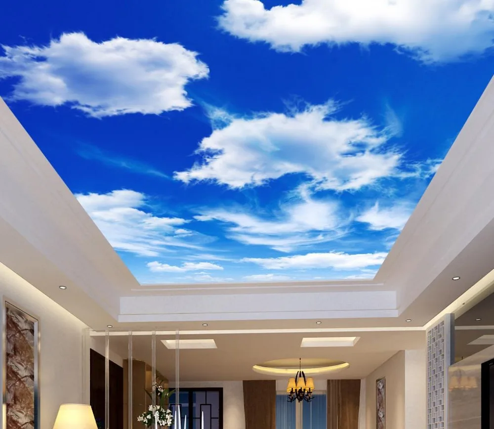 3d wallpaper Ceiling murals wallpaper Blue sky living room Restaurant