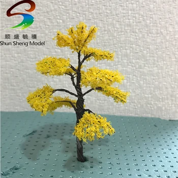 

10pcs 7-14cm High Mini Model Wire Tree Construction Sand Table Model Scene Model Tree Yellow Color Wire Tree