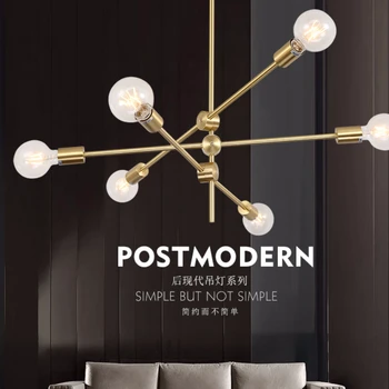 

Nordic modern style glass ball gold iron herringbone branch pendant light living room restaurant bedroom bar hanging lighting