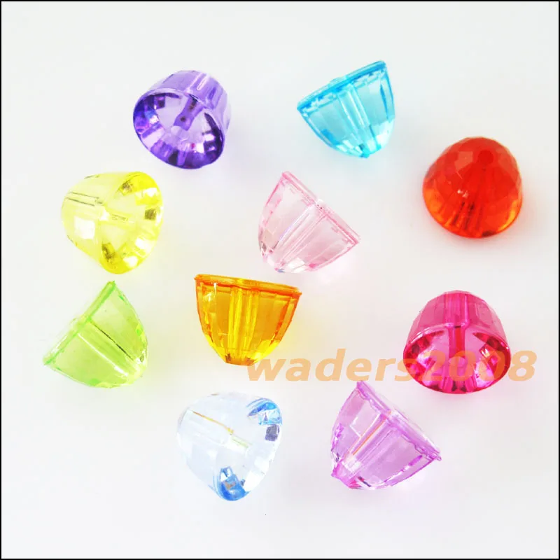 

30Pcs Mixed Plastic Acrylic Bullet Hemispherical Spacer Beads Charms 10mm