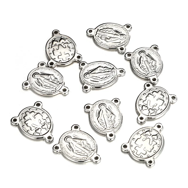 Stainless Steel Jesus Pendant Three Holes 2.5mm Connector 17*20mm Antique Charm Jewelry Findings Accessories Wholesale 20pcs | Украшения и