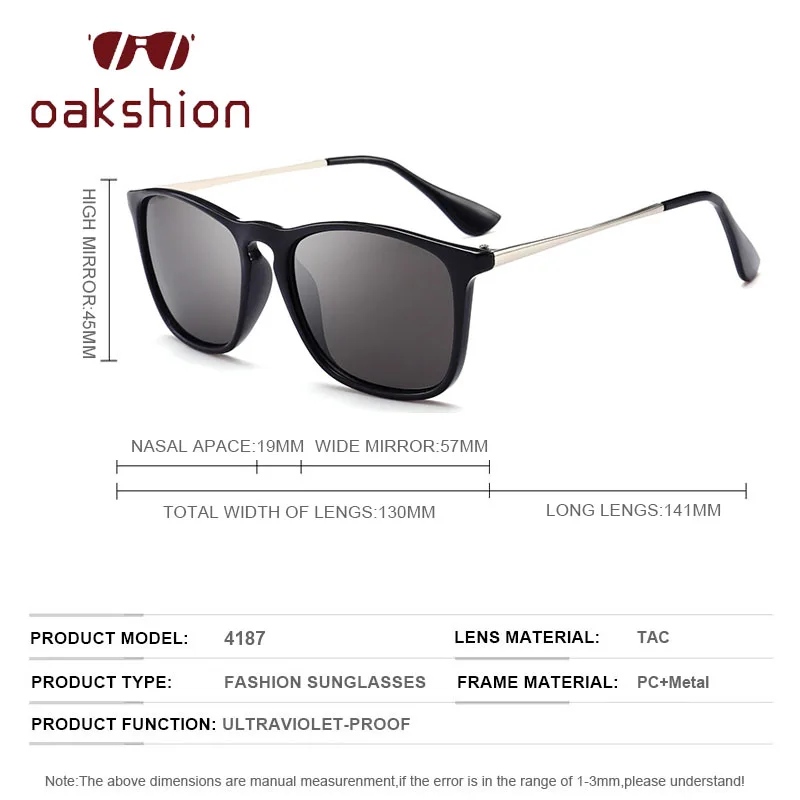 oakshion Men's Classic Polarized Sunglasses Men Outdoor Driving Mirror Sun Glasses For Women Unisex Eyeglasses Shades UV400