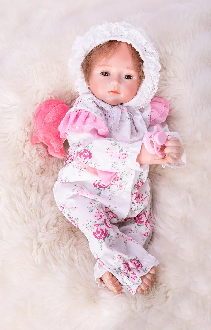 

46cm Lifelike Reborn Baby Dolls Soft Vinyl Silicone Reborn Doll bebes reborn realista Accompanying doll Toys for Girls Children