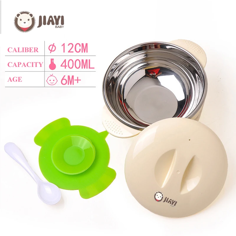 Baby Bowl Set Feeding Cup Suction Plate BPA Free 304 Stainless Steel Bowl With Spoon Lid Filling Water Keep Warm kids Dinnerware Baby Bowl Set Feeding Cup Suction Plate BPA Free 304 Stainless Steel Bowl With Spoon Lid Filling Water Keep Warm kids Dinnerware