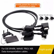 Тип-C Android Micro USB подходит IOS Освещение данных кабельной линии для DJI Spark/Mavic Pro контроллера/ samsung/iPhone/iPad/Планшеты
