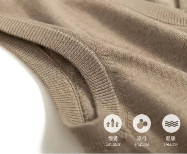 Cashmere men sweater vest for spring autumn V-Neck pullover sleeveless garment clothes hombre pull homme hiver knitted clothing 4