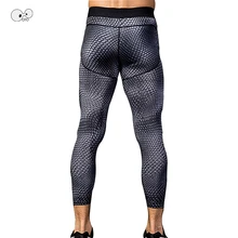 Новые мужские 3D принт компрессионные колготки Запуск спортивный зал Леггинсы мужской Фитнес капри брюки 3/4 до середины икры Длина лосины