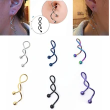 2 шт скрученная Спираль пирсинг ушей в стиле индастриал штанга 1,6*38 мм пупок пупка пирсинг номбл омблиго серьги пирсинг