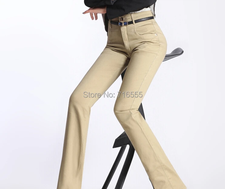 Осень Весна Повседневные длинные прямые женские брюки с высокой талией тонкие хлопковые Большие размеры женские брюки jdx0405