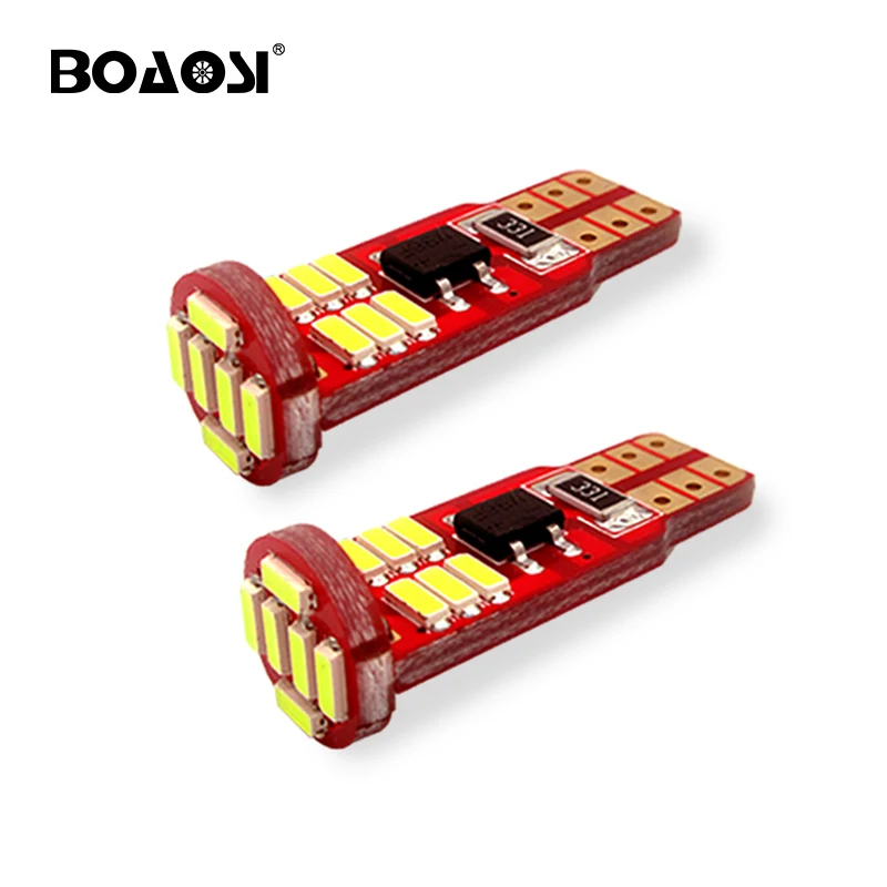 

BOAOSI 2x T10 led Bulb w5w LED Car DRL 4014 SMD 194 168 Clearance Lights Reading Interior Lamp 12V 6000k White Crystal Blue New