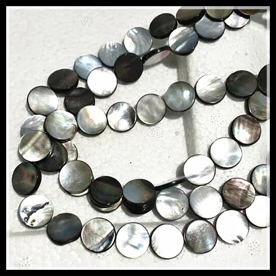 26pcs black lip shell beads strings coin shapes seawater size 15mm saltwater mother of pearl strands | Украшения и аксессуары