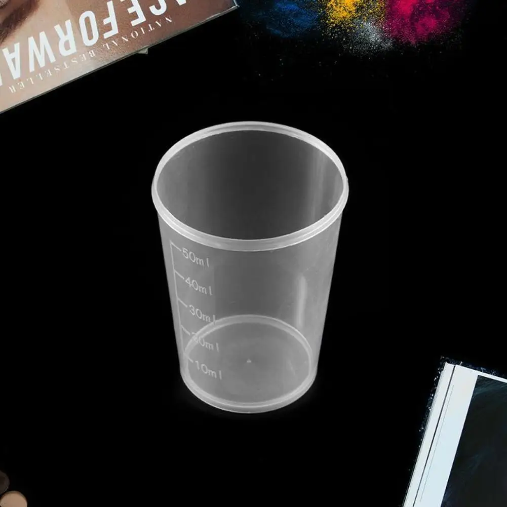5 шт./компл. ясная устранимая Пластик со шкалой чашка измерения цилиндрические чашки одноразовые Пластик кофе чашки 30 мл 50 мл