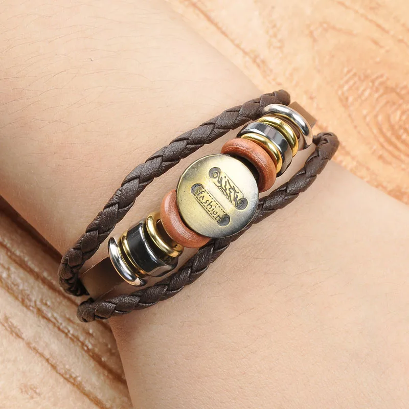 Boho Leather Snap Button Bracelets for Women Beads Stones Braclet &amp Bangles Female Wrap Wrist Watch Wristbands Jewelry | Украшения и