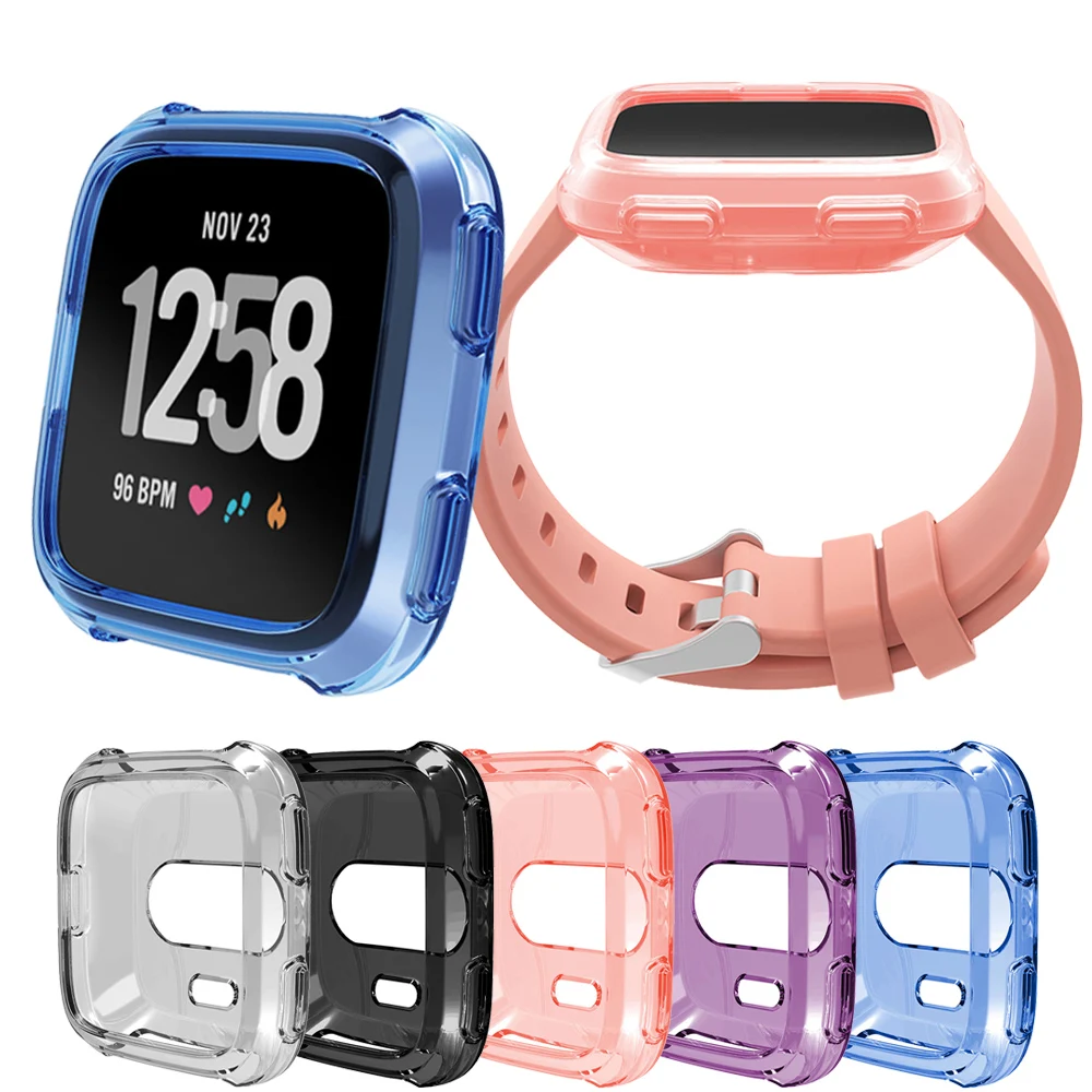 

Gosear Smart Watch Protective Case Translucent TPU Protector Cover Shell Anti-scratch For Fitbit Fit bit Versa Accessories