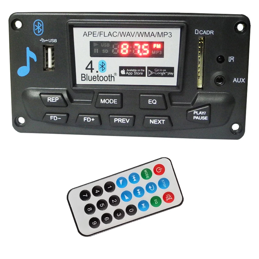 

New Digital LED Bluetooth 4.0 APE FLAC WAV WMA MP3 Decoder Board Smart Control With Recording 12V Audio Decoder Board Decoders