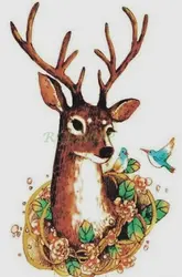 Водостойкая временная татуировка стикер Прекрасный олень Олень птицы лист Цветы Татто наклейка s флэш-тату поддельные татуировки для