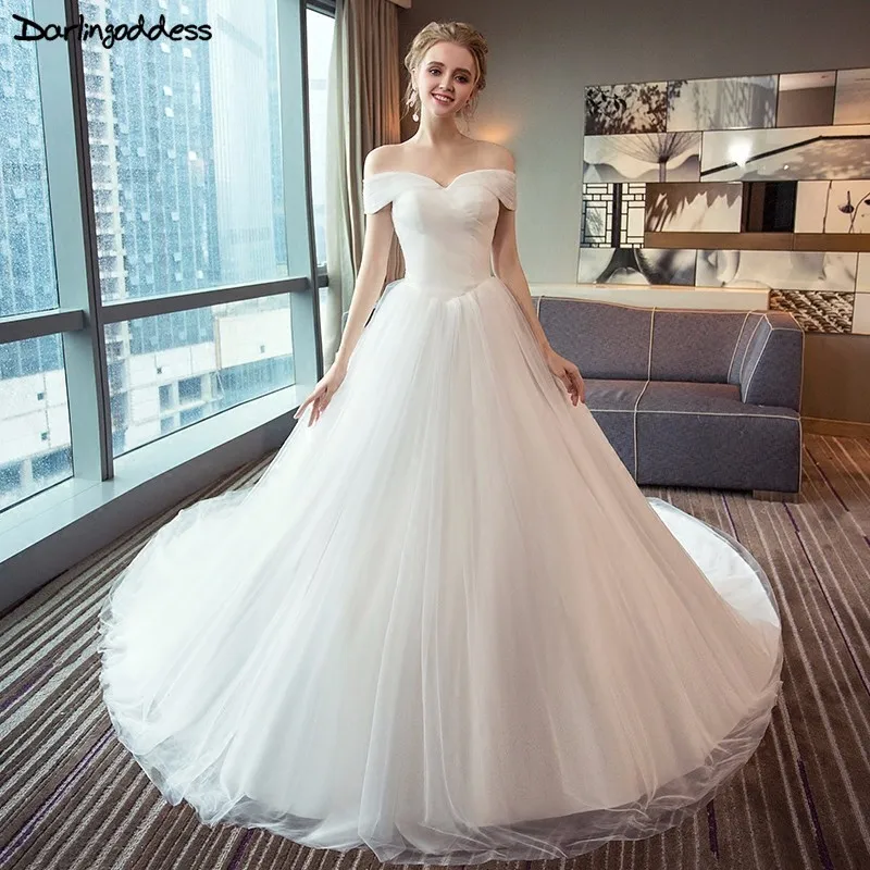 

2018 Vestido De Noiva Simple Cap Sleeves Wedding Dresses White Ball Gown Short Sleeves Lace Up Wedding Dresses Plus Size