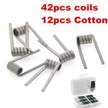 

E-XY 7 in 1 Premade Coils Box Kit Framed Stapl Fused Clapton Juggernaut Prebuilt Coils NI80 coil Wires Cottons for RDA tank