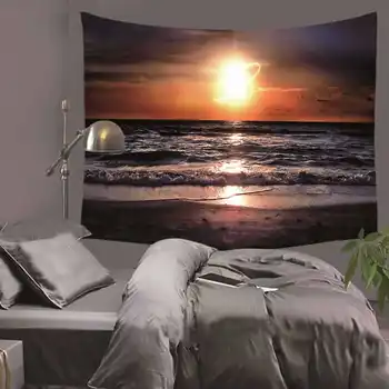 

Sun Moon Macrame Wall Tapestry Forest Tapestry Wall Hanging Beach Mat Polyester Blanket Picnic Blanket Tablecloth