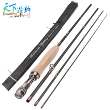 Путешествия 4 секции Fly Удочка 2,4 М 2,7 м углеродное волокно Средний Быстрый речной рыболовная удочка на карпа деревянная ручка