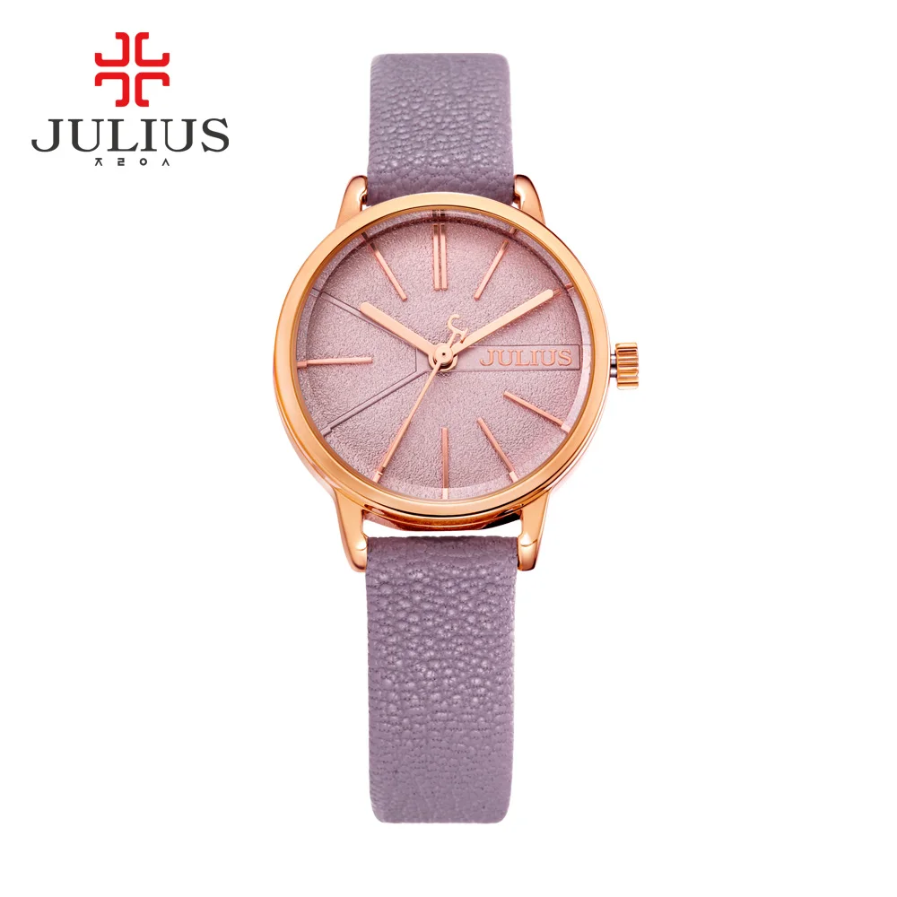 

Julius Women's Watch Japan Quartz Fashion Hours Auto Date Casual Strap Wristwatch Shell dial Clock Round Face Gift JA-944
