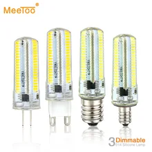 Bombillas LED G4 G9 bombilla LED tipo mazorca G8 E11 E12 E17 E14, lámpara LED de 220V 110V 152 LED de silicona regulable, reemplazo de lámparas halógenas