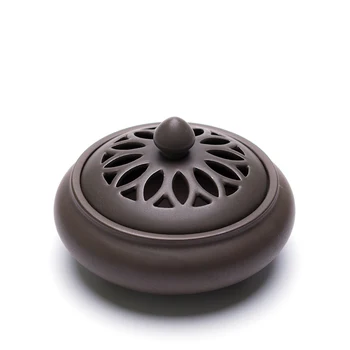 

PINNY Ancient Pottery Incense Burner Ceramic Coil Censer Zen Room Decoration Meditation Stick Incense Holder Buddha Decor