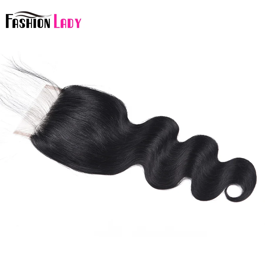 Модные женские предварительно Цветной Jet Black объемная волна застежка Размер 4*4 дюймов #1 перуанский человеческих волос кружева застежка-Remy