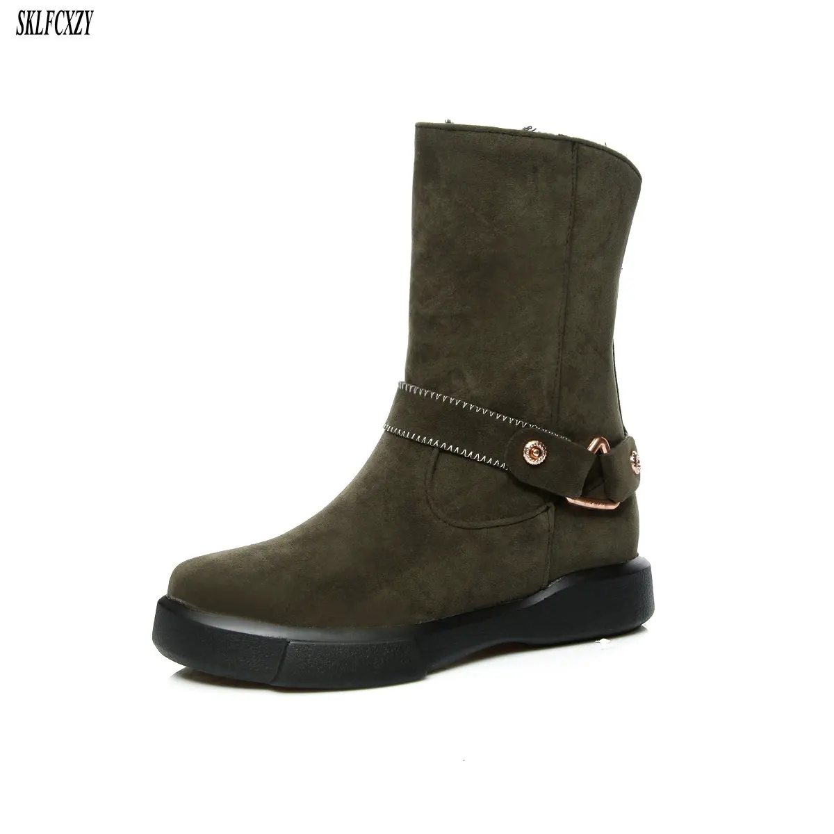 

Autumn and winter new fashion thermal boots for women plush snow boots comfortable flat shoes for young women size 34-43