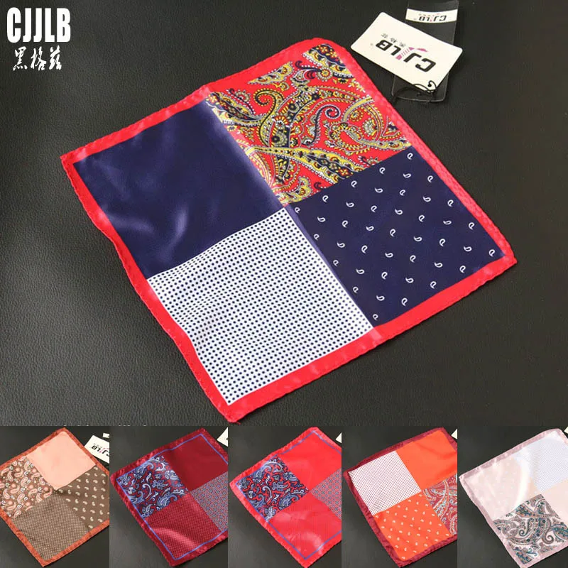Men Cotton Polka Dots Flower Pocket Square Handkerchief Wedding Party Hanky