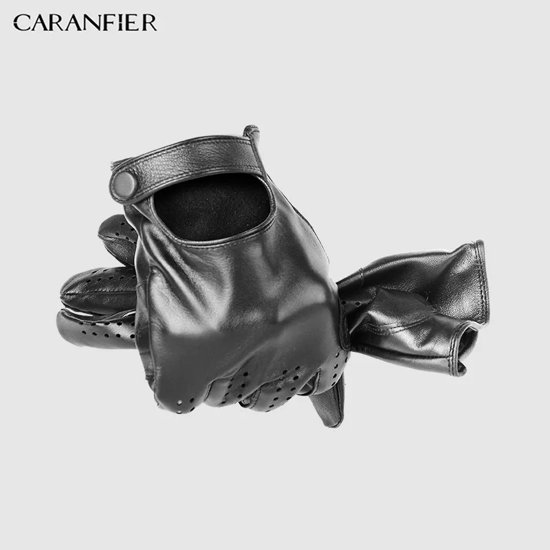 Мужские дышащие перчатки CARANFIER из натуральной козьей кожи тонкие