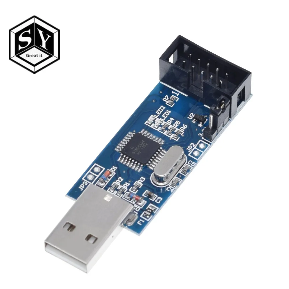 1 шт. Great IT USBASP USBISP AVR программист USB ISP USB ASP ATMEGA8 ATMEGA128 Поддержка Win7 64