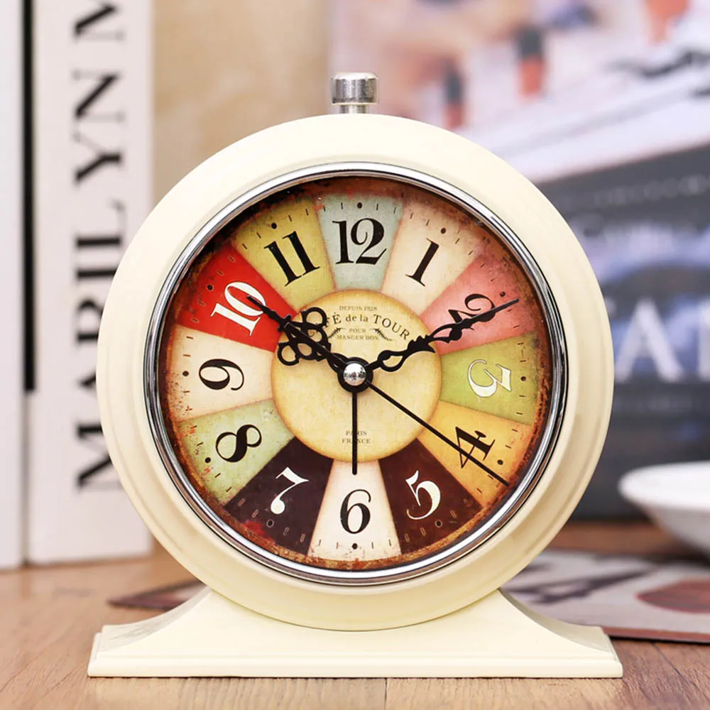 Metal Mute Alarm Clock Creative Student Bed Luminous Small Alarm Clock Cartoon Electronic Bedroom Children's Desk Clock