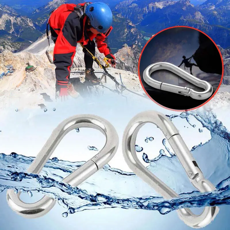 

2018 Camping Spring Snap Clip Hook Keychain Mountaineering Buckle Stainless Steel Backpack Buckle Key Chain for Climbing