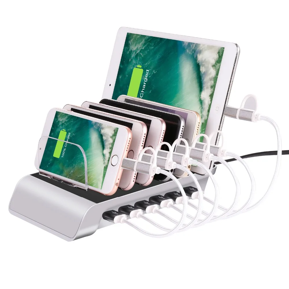 

6 Port 1A 2.4A Charging Station Dock Stand Holder Desktop USB Charger For iPhone X XS MAX XR 8 7 6 Plus iPad All Android Phone