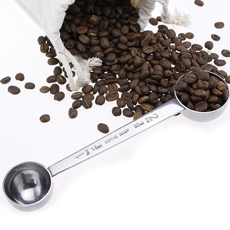 

15ml 30ml Coffee Scoop Multifunctional Stainless Steel Measuring Spoon Coffee Tea Measuring Scoop Double Ended Scoop Tablespoon