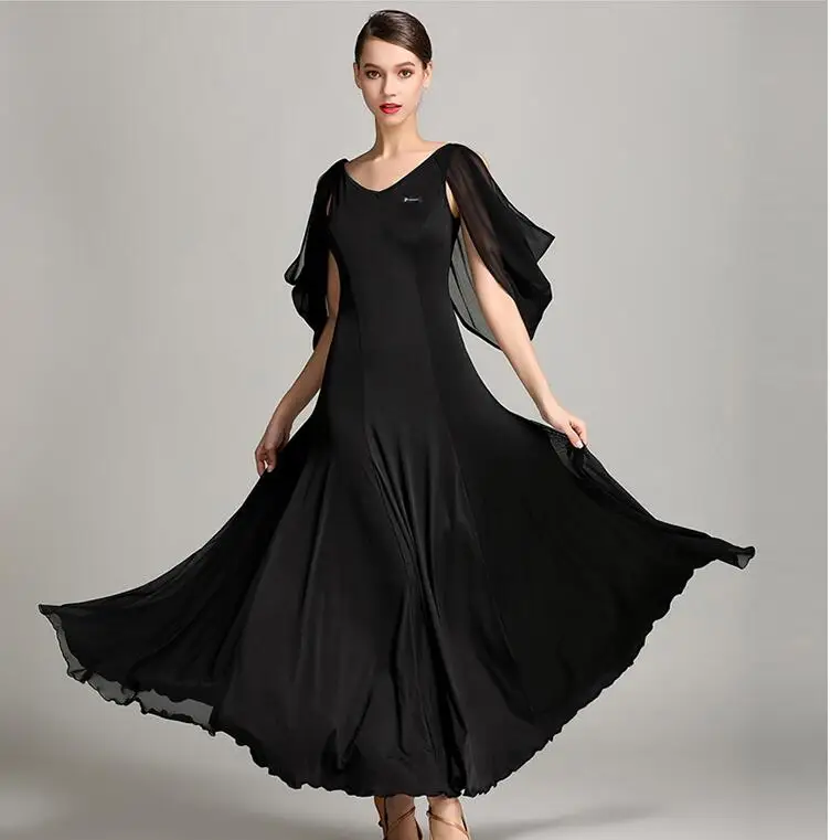 Standard Ballroom Dancing Black Competition Waltz Women Stage Dress Modern